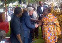 Governor General David Johnston greets Chief at the Durbar of the King Ashante Kingdom in Ghana