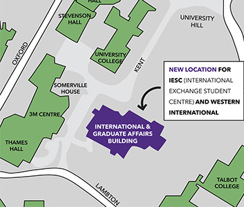 map to new location of IESC and Western International