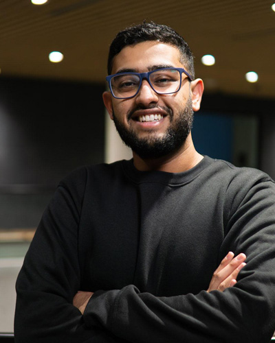 Armaan in Western's Entrepreneurship building