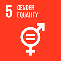 5. Gender Equality. The symbols for male and female combined with an equal sign in the middle.